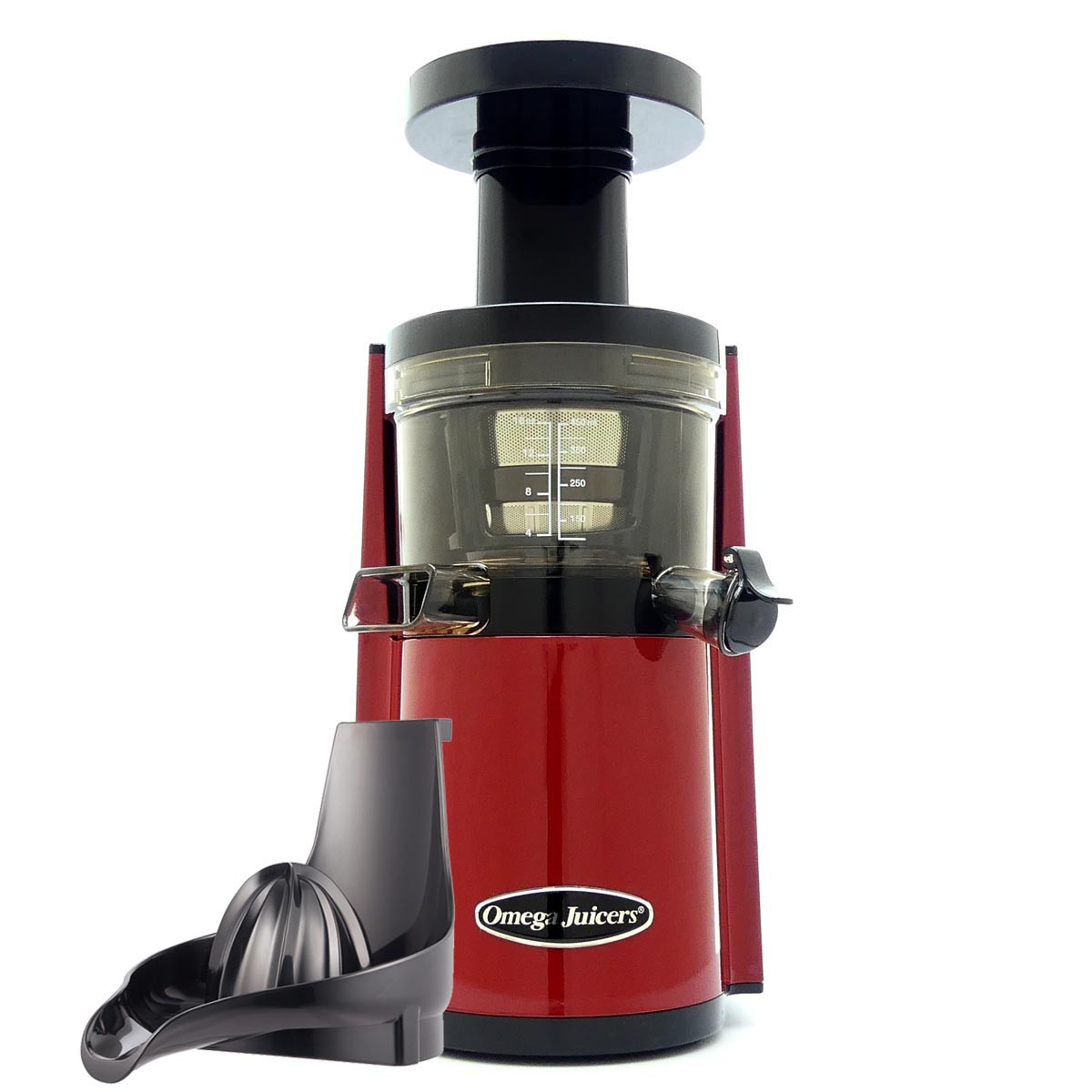 Omega VERT VSJ843RR Slow Juicer in Red with Citrus Attachment