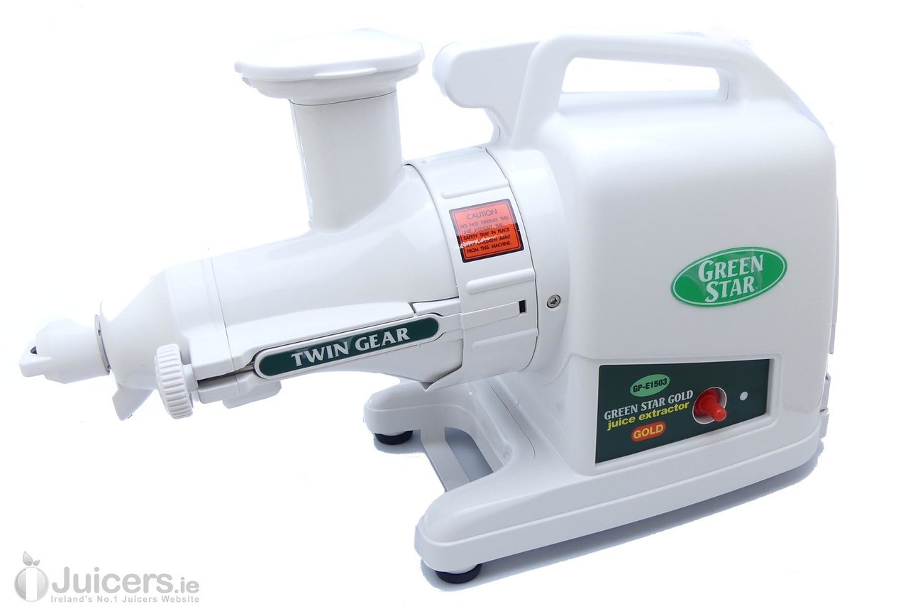 Green Star Gold Slow Twin Gear Juicer in White Juicers.ie
