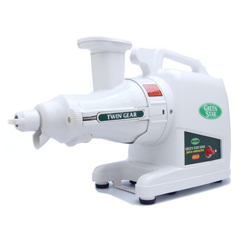 Green Star Gold Slow Twin Gear Juicer in White