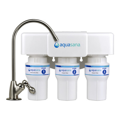 Aquasana AQ-6300 Claryum® 3-Stage Under sink Water Filter in Brushed Nickel