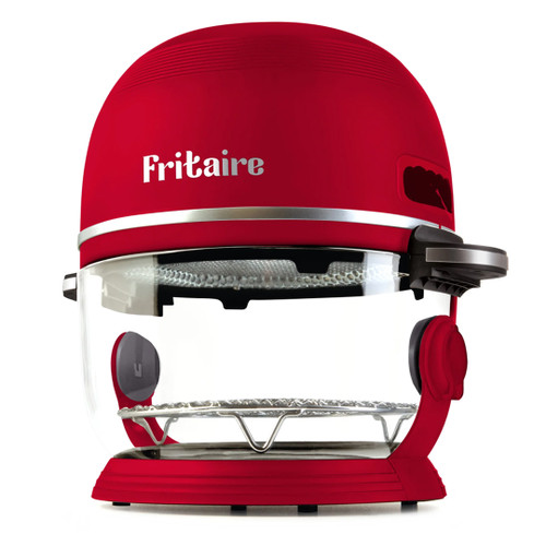 Fritaire Self-Cleaning Glass Bowl Air Fryer in Red
