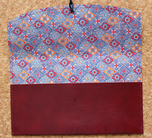 Leather Satchel in Cherry Red with Enamour Liberty of London print lining.
