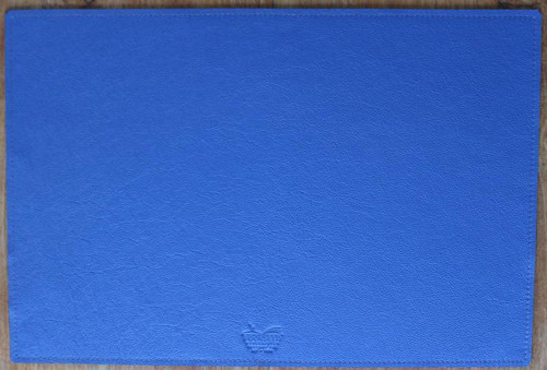 Genuine leather desk mat.  Monet blue. Handcrafted in Torquay Vic Australia