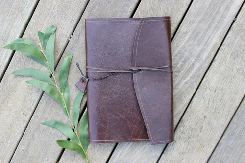 Leather Book Wrap SMALL - Oak