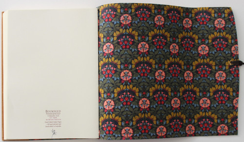 Persephone Dark Liberty of London lining. Handcrafted leather journal. Made in Australia. Signed by the Binder