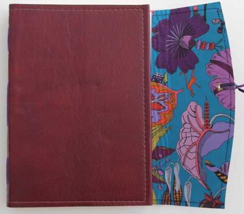 Handstitched Leather journal with Liberty of London print Lining. Italian Paper. Made in Australia.