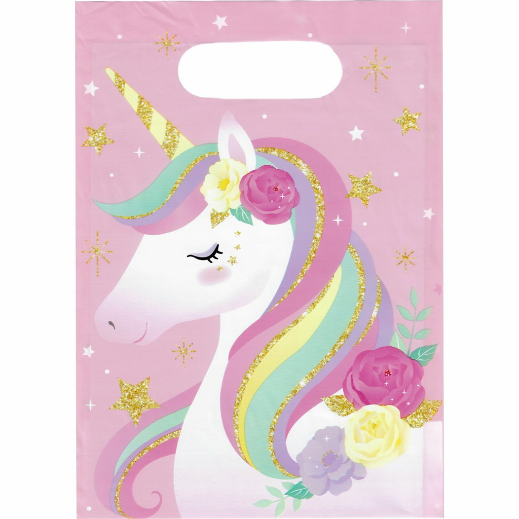 Unicorn Flowers Party Bags - 8 Pack