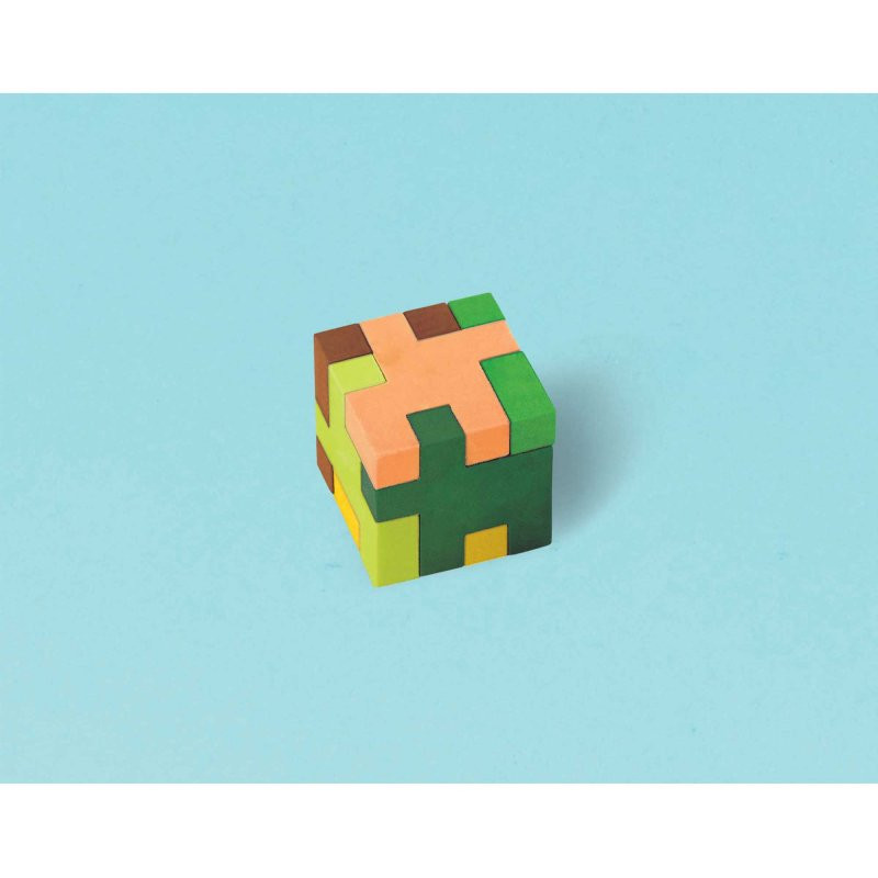 Minecraft Inspired TNT Party Puzzle Cube Eraser Favours 12 Pack