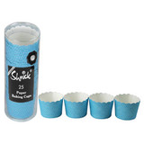 Pastel Blue with White Mini Dot Paper Baking Cups - 25 Pack