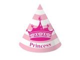 Pink Princess Party Hats - 4 Pack