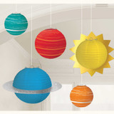 Blast Off Birthday Planets Paper Lanterns - 5 Pack Blast Off Birthday Planets Paper Lanterns - 5 Pack