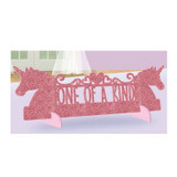 Magical Unicorn "One of a Kind" Pink Glitter Table Decoration