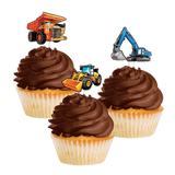 Big Dig Construction Cupcake Toppers - 12 Pack