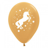 Unicorn Sparkles and Stars Gold Balloons - Pack of 6 Unicorn Sparkles and Stars Gold Balloons - Pack of 6