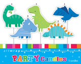 Dinosaurs Pick Candles - 5 Pack