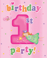 Fun at One 1st Birthday Girl Invitations - Pack of 8 Fun at One 1st Birthday Girl Invitations - Pack of 8