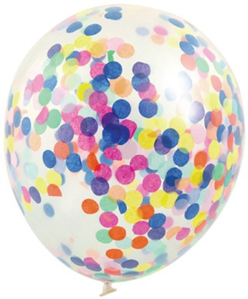 Multi Coloured 30cm Confetti Balloons - 3 Pack