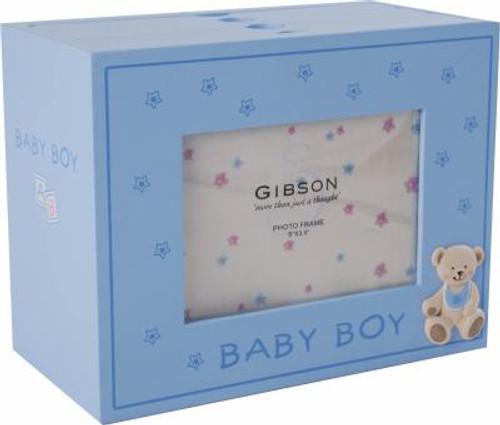 Baby Boy Wooden Photo Box - 6" x 4"