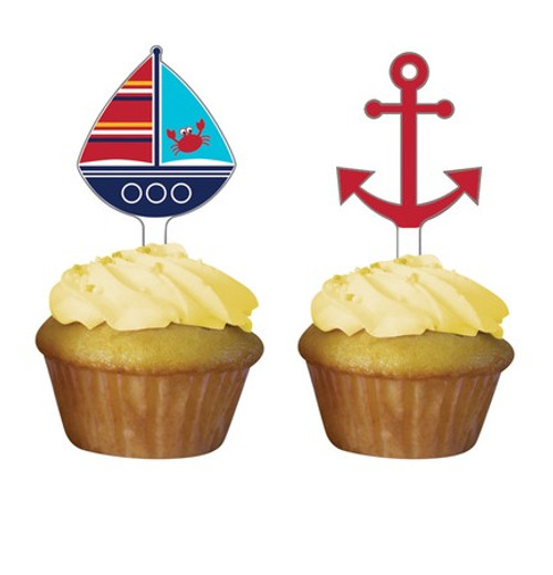 Ahoy Matey Cupcake Toppers - 12 Pack