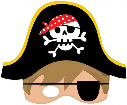 Little Pirate Paper Masks - 8 Pack