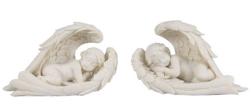 Cherub Lying in Wing in 2 Designs - 9.5cm