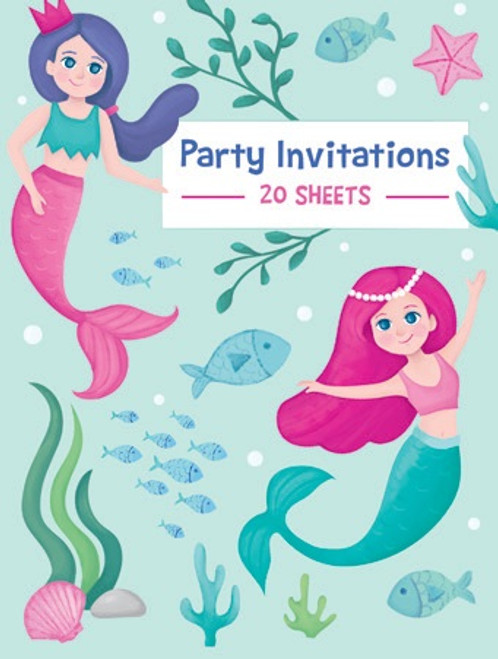 Mermaid Padded Invitations - 20 Sheets