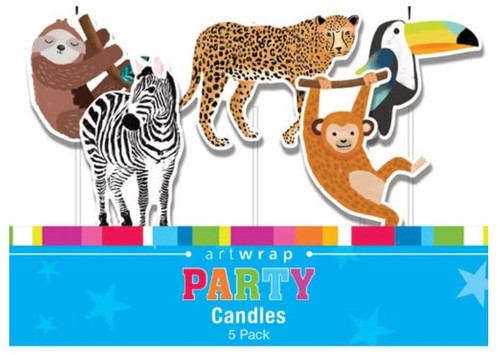 Jungle Party Pick Candles - 5 Pack