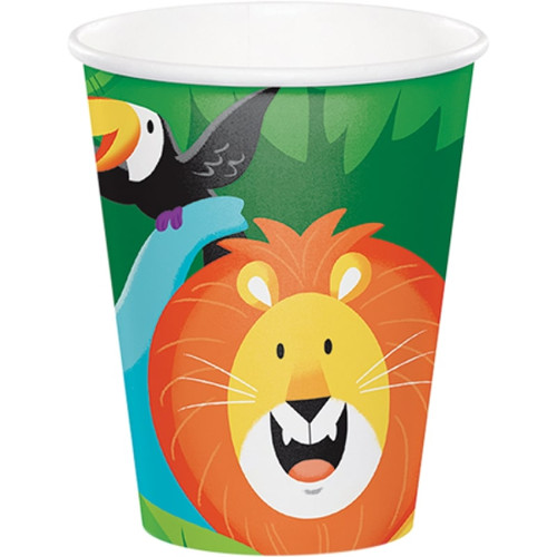 Jungle Safari 266ml Paper Cups - 8 Pack