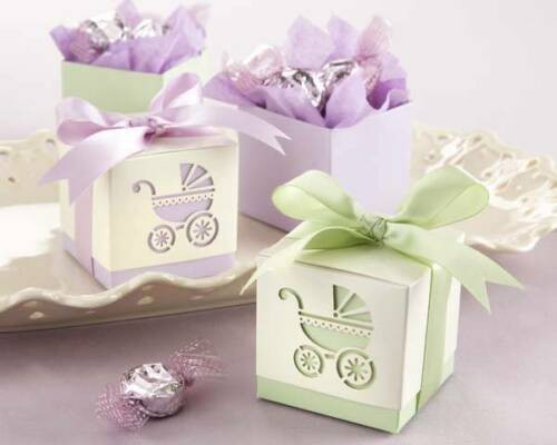 Baby's Day Out Laser-Cut Carriage Favour Boxes - Set of 24