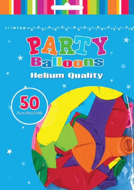 Assorted Coloured Balloons - Pack of 50