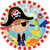 Little Pirate 22.9cm Round Paper Plates - 8 Pack