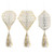 White and Gold Honeycomb Decorations with Tassels - 3 Pack