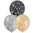 Formal Gold, Silver and Black Star Balloons - 10 Pack