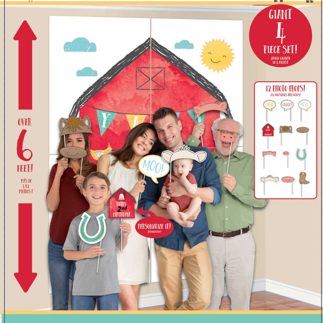 Barnyard Farm Animal Birthday Scene Setters with Props