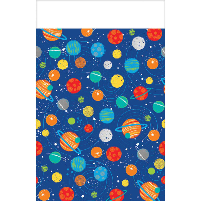 Blast Off Birthday Plastic Tablecover