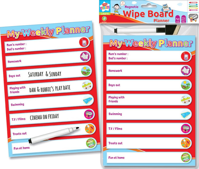 Magnetic Wipe Board Planner with Marker