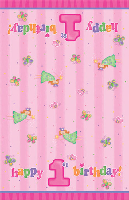Fun at One 1st Birthday Girl Plastic Tablecover
