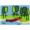 Canoeing Jellybean Accent Rug with Canoe on River 20" x 30" Doormat