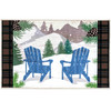 Moutain View  Olivia's Home Accent Rug Winter Snow Themed Washable Rug 22" x 32"