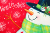 Welcoming Snowman Olivia's Home Accent Rug Winter Seasonal Washable Rug 22" x 32"