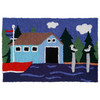 Lakeside Boat House Jellybean Accent Coastal Rug 20" x 30"