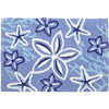 Jellybean Blue Painted Starfish and Coral 20"x30" Washable Accent Rug