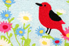 Jellybean Red Bird & Daisies 20"x30" Washable Accent Rug