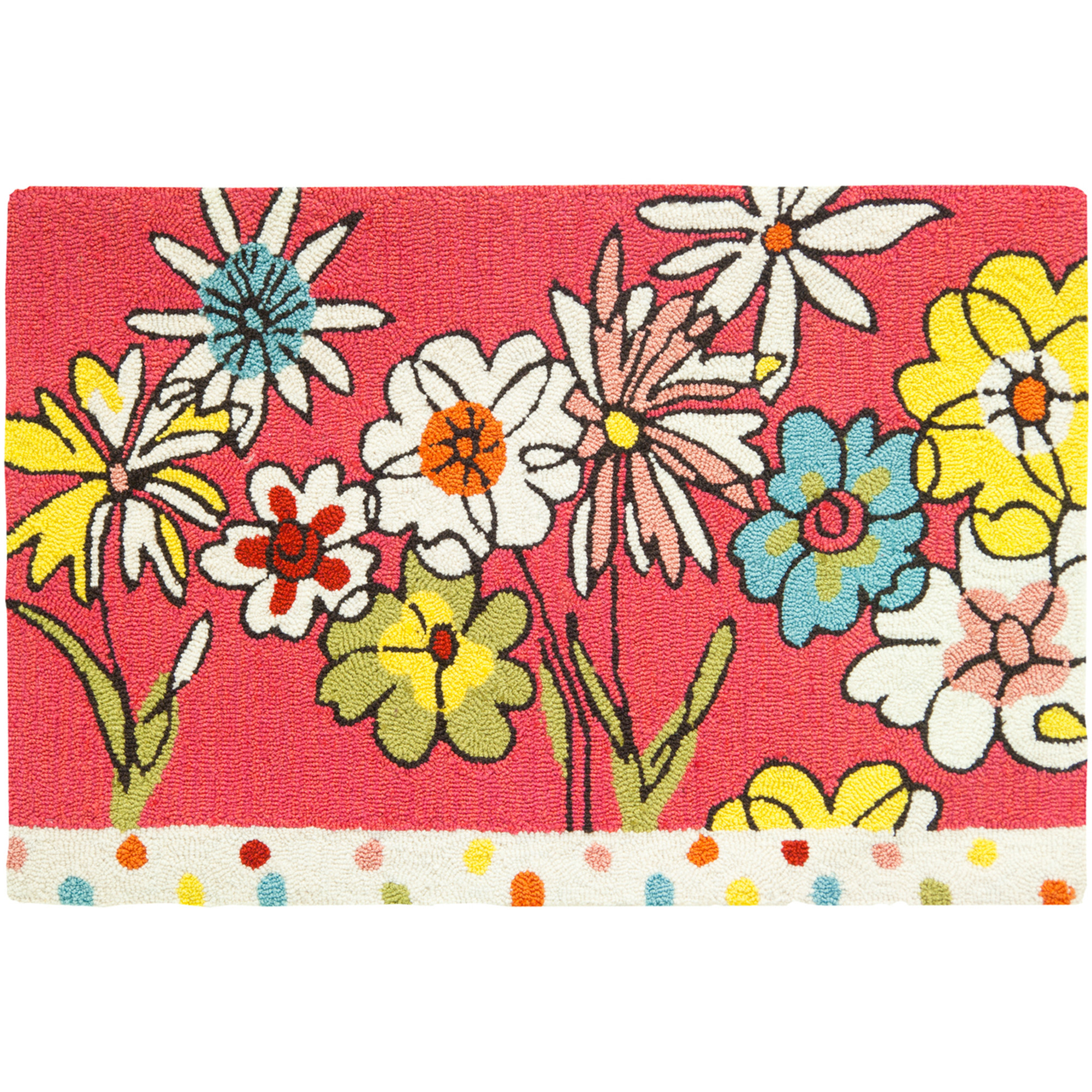 Homefires Polka Dots  Flowers Accent Rug