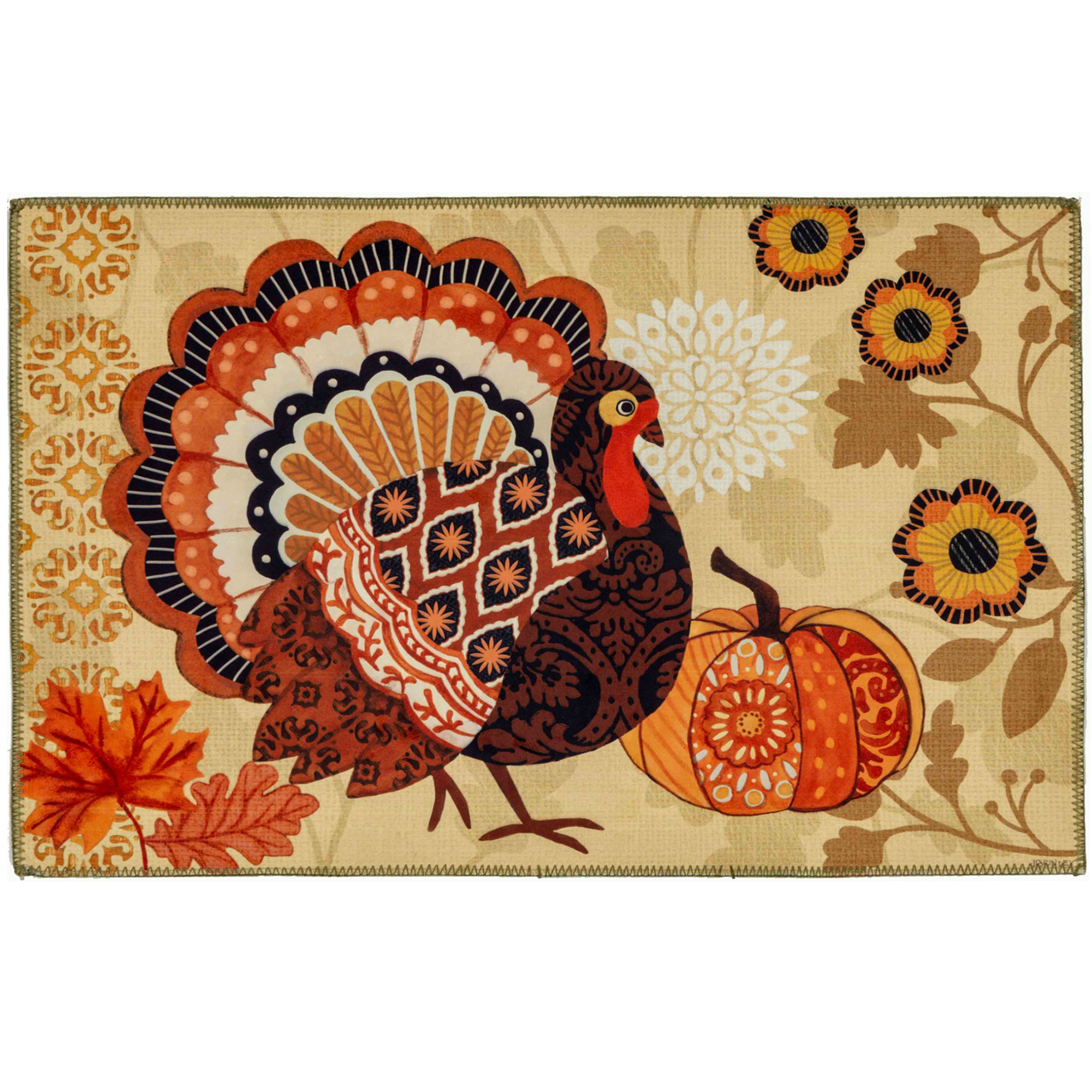 Rustic Turkey Olivia's Home Accent Rug Thanksgiving Themed