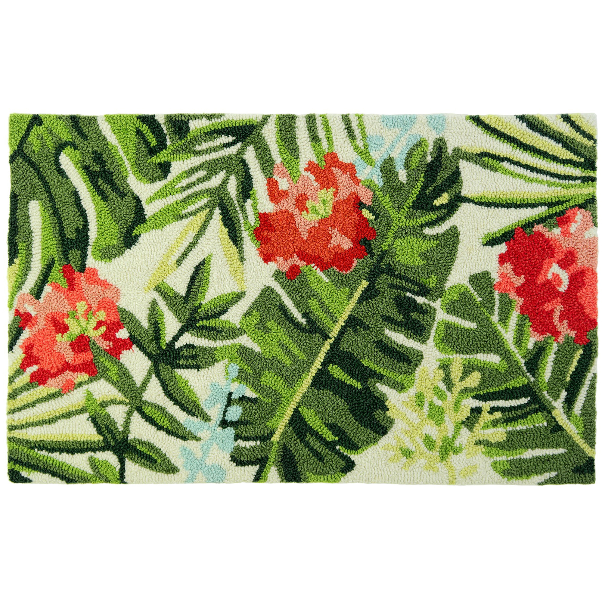 La Palma Homefires Accent Rug with Palms & Leaves Floral Rug 22"x34"