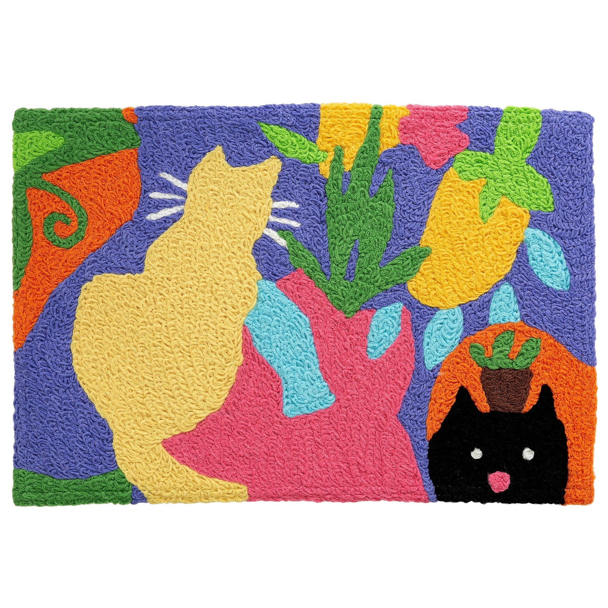 What's That? Cat Themed Jellybean Accent Rug with Cats 20" x 30"