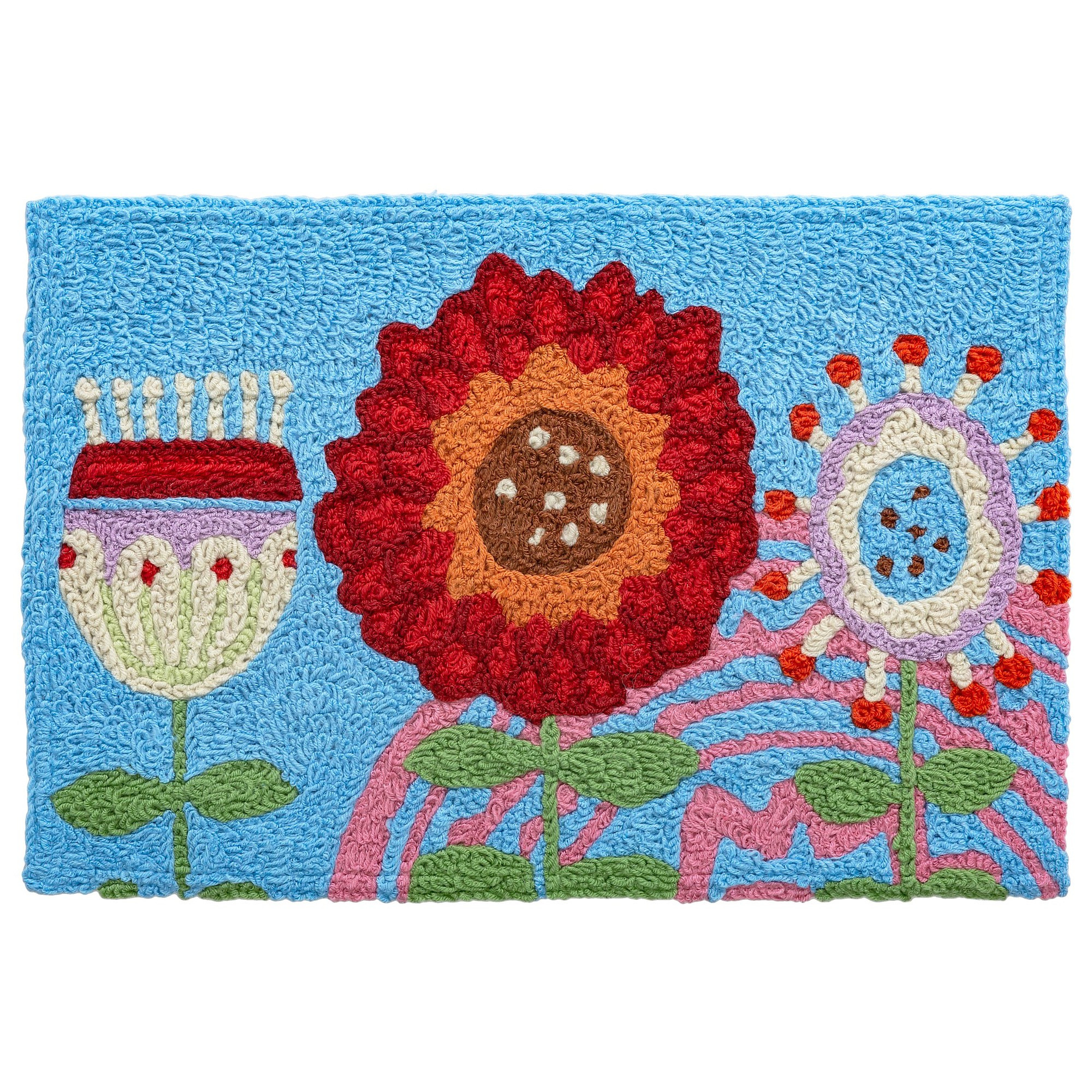 Kaleidoscope Floral Jellybean Accent Rug with Flowers 20" x 30"