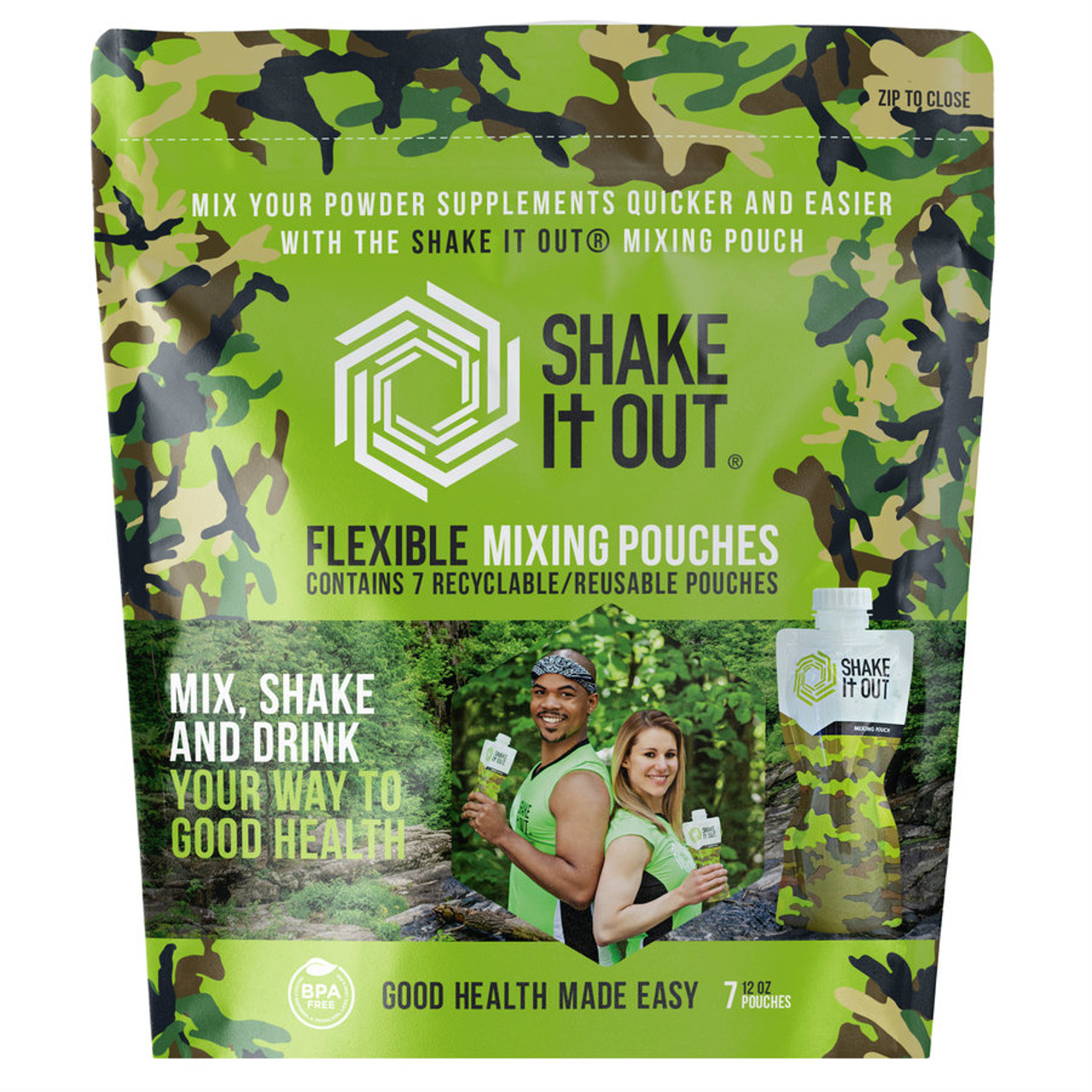 SHAKE It OUT ® - Camo Travel Shaker Pack of 7 - SHAKE It OUT® and Fitness  Flask