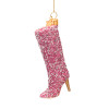 Ornament Glass Diamond Boot H10.5cm